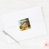 Chipmunk Eating Corn Vierkante Sticker (Envelop)