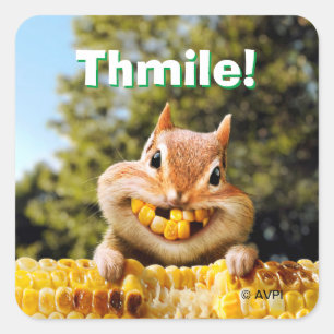 Chipmunk Eating Corn Vierkante Sticker