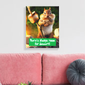 Chipmunk Eating Marshmallow Canvas Afdruk (Insitu (Woonkamer))