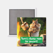 Chipmunk Eating Marshmallow Magneet (Voorkant / Achterkant)