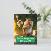 Chipmunk Eating Marshmallow Uitnodiging Briefkaart (Staand voorkant)