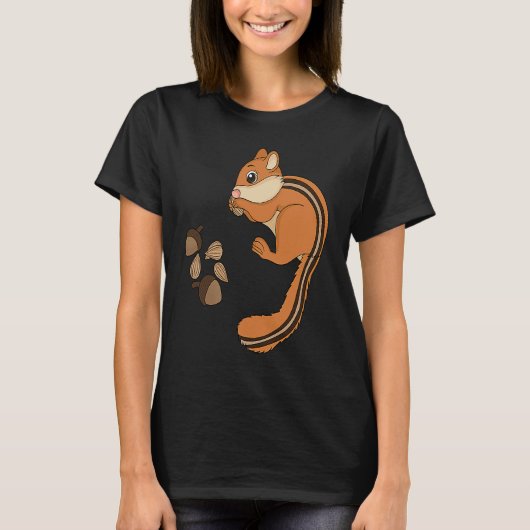 Chipmunk Eating Nuts  Nuts  For Kids T-shirt (Voorkant)