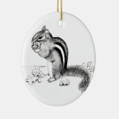 Chipmunk en Acorns Keramisch Ornament (Rechts)