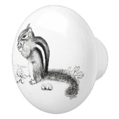 Chipmunk en Acorns Keramische Knop (Rechts)