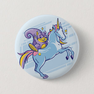 Chipmunk en Unicorn, Magische Vrienden Ronde Button 5,7 Cm