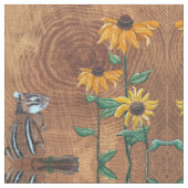 Chipmunk en zonnebloemen stof (Close Up)