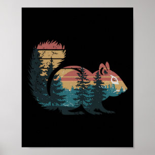 Chipmunk Hunting Wandelen Outdoor Camping Forest M Poster