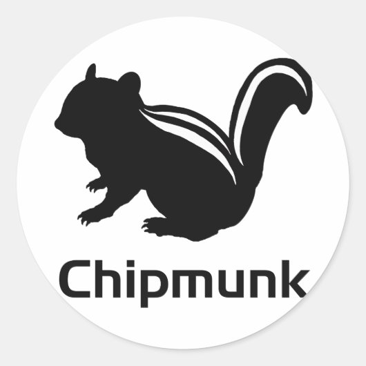 Chipmunk illustration (12) Black Ronde Sticker (Voorkant)