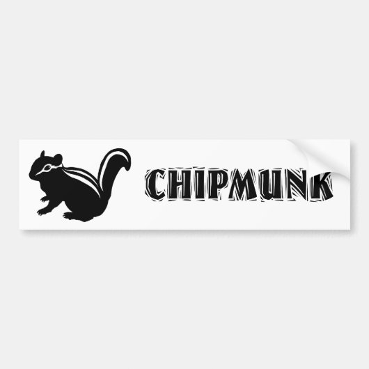 Chipmunk illustration (14) Black Bumpersticker (Voorkant)