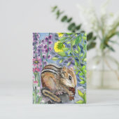 Chipmunk in de tuin briefkaart (Staand voorkant)