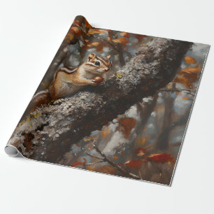 Chipmunk in een boom decoupage cadeaupapier