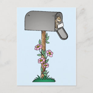 Chipmunk in een postbus briefkaart