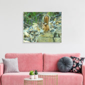 Chipmunk in Glacier National Park Canvas Afdruk (Insitu (Woonkamer))