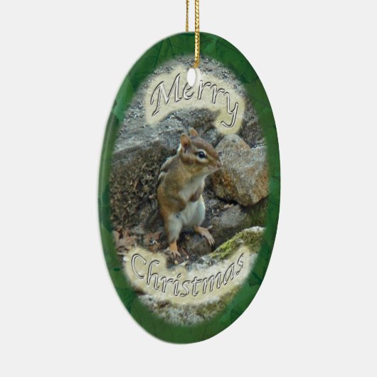 Chipmunk kerstversiering keramisch ornament (Rechts)