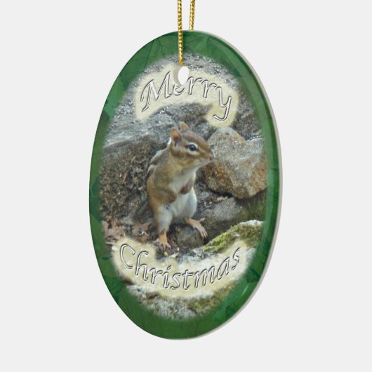 Chipmunk kerstversiering keramisch ornament (Links)
