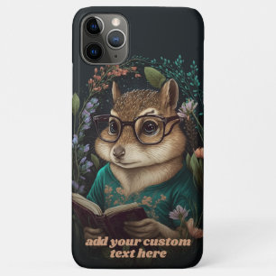 Chipmunk Lees Boek Wilde Bloem Cottagecore Aangepa iPhone 11 Pro Max Hoesje