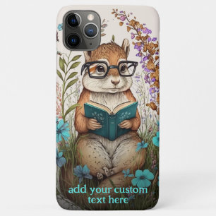 Chipmunk Lees Boek Wilde Bloem Cottagecore Aangepa iPhone 11 Pro Max Hoesje