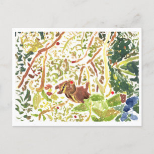 Chipmunk mange une carte postale de baies