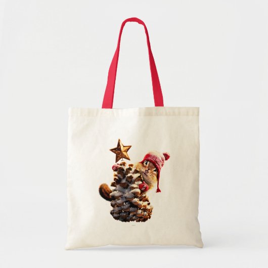 Chipmunk met een pijnkanonboom tote bag (Voorkant)