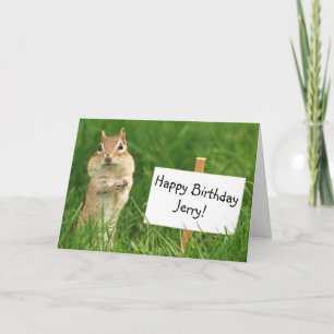Chipmunk met Happy Birthday Sign Kaart