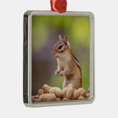 Chipmunk met pinda's metalen ornament (Rechts)