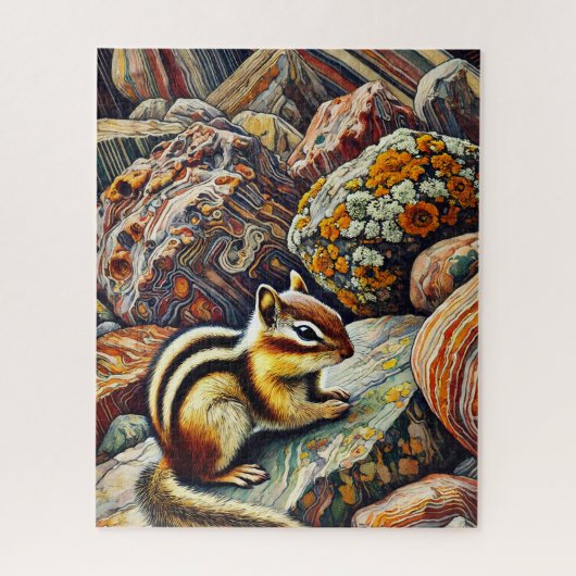 Chipmunk op de rotsen 500 Piece Puzzel (Verticaal)