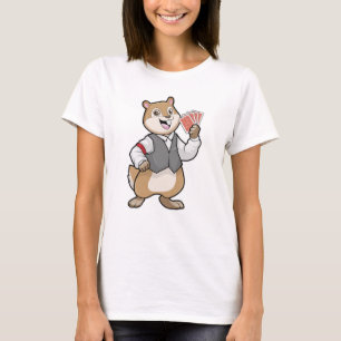 Chipmunk op Poker met pokerkaarten T-shirt