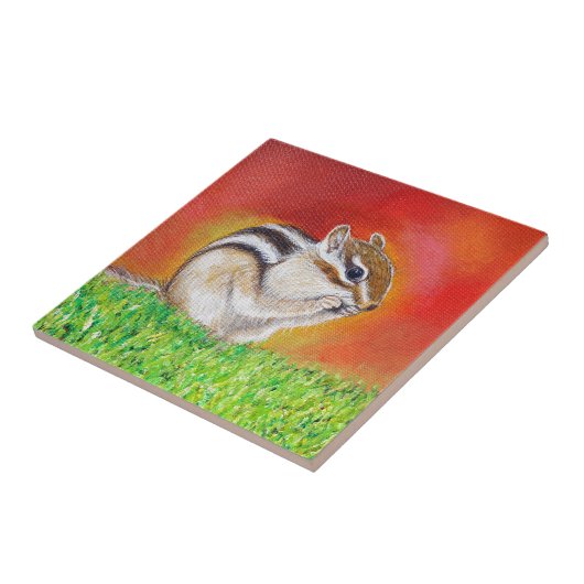Chipmunk Painting Tegeltje (Zijkant)