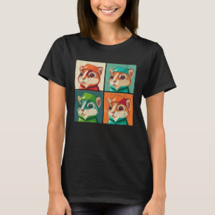 Chipmunk Pop Illustratie Kleurrijke Dierlijke Vrou T-shirt