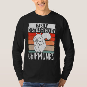 Chipmunk Retro Vintage Gemakkelijk Afleidbaar Door T-shirt