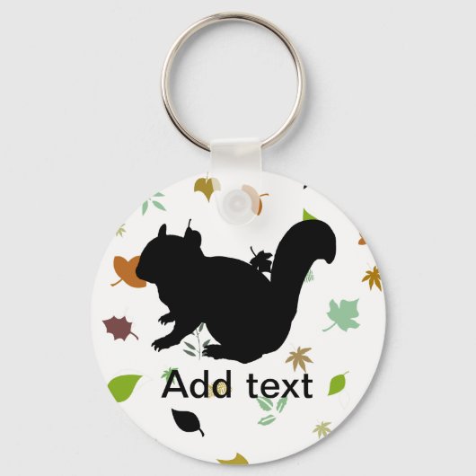 Chipmunk , Squirrel , illustration , (Black) Sleutelhanger (Voorkant)