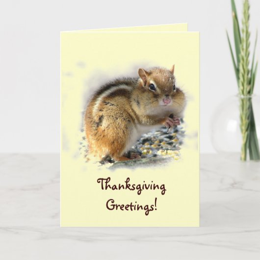 Chipmunk-Thanksgiving Feestdagen Kaart (Voorkant)