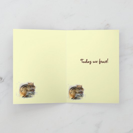 Chipmunk-Thanksgiving Feestdagen Kaart (Binnen)