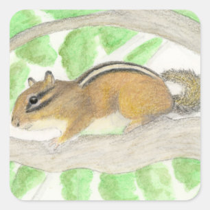 Chipmunk Vierkante Sticker