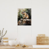 Chipmunk Woodland Animal Art Imprimer Poster (Cuisine)