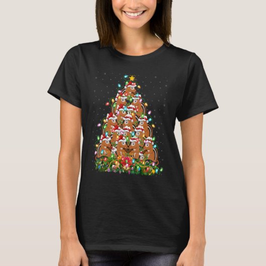 Chipmunk Xmas Lights Santa Chipmunk Christmas Tr T-shirt (Voorkant)