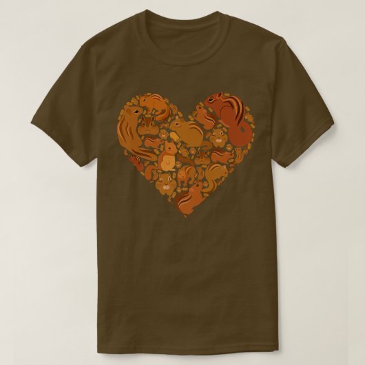Chipmunks als hartspunk t-shirt (Design voorkant)