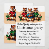 Chipmunks Christmas Party Invitation (Devant / Derrière)