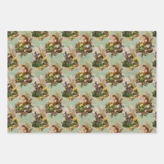 Chipmunks en vogels inpakpapier vel (Voorkant)