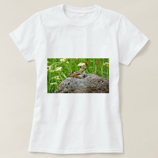 Chipmunks en wilde bloemen t-shirt (Design voorkant)