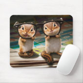 Chipmunks in leesbril muismat (Met muis)