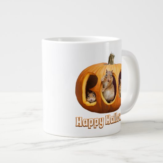 Chipmunks Inside Boo Jack-o-Lantern Extra Grote Beker (Voorkant rechts)