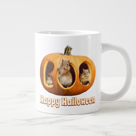 Chipmunks Inside Boo Jack-o-Lantern Extra Grote Beker (Rechts)