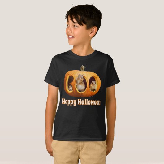 Chipmunks Inside Boo Jack-o-Lantern T-shirt (Voorkant volledig)