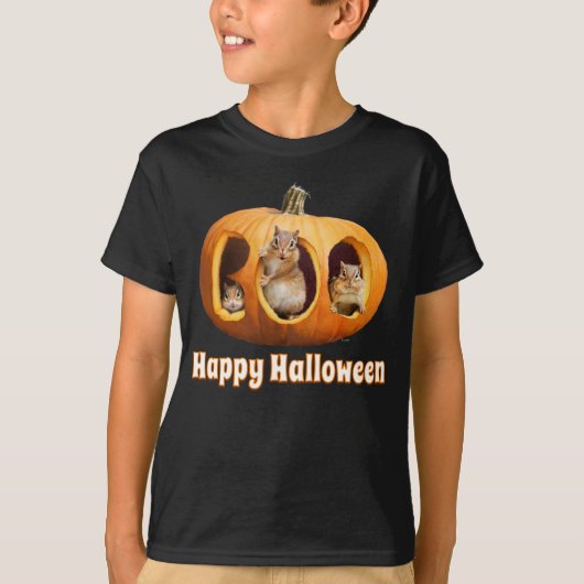 Chipmunks Inside Boo Jack-o-Lantern T-shirt (Voorkant)