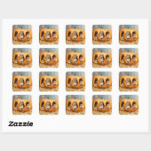 Chipmunks Inside Boo Jack-o-Lantern Vierkante Sticker (Vel)