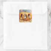 Chipmunks Inside Boo Jack-o-Lantern Vierkante Sticker (Tas)