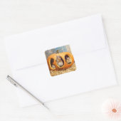 Chipmunks Inside Boo Jack-o-Lantern Vierkante Sticker (Envelop)
