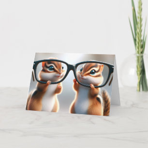 Chipmunks met een bril Verjaardag Humor Kaart
