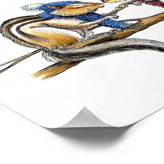 Chipmunks onder mistletoe-druk poster (Hoek)